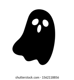 Ghost vector icon. Creepy horror illustration symbol. paranormal logo. halloween sign.
