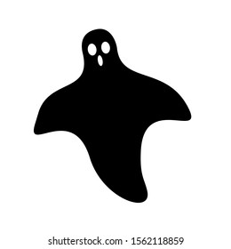 Ghost vector icon. Creepy horror illustration symbol. paranormal logo. halloween sign.
