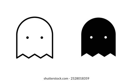 Ghost vector icon set in black and white color.