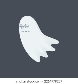 Ghost vector illustration for halloween. Spirit with different emotions for stickers or stickers. Flat style