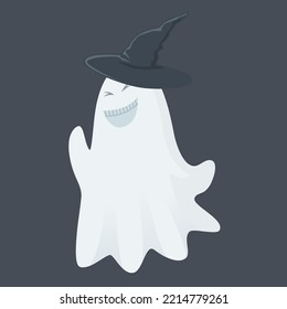 Ghost vector illustration for halloween. Spirit with different emotions for stickers or stickers. Flat style