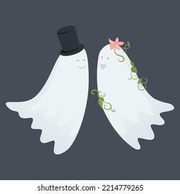 Ghost vector illustration for halloween. Spirit with different emotions for stickers or stickers. Flat style