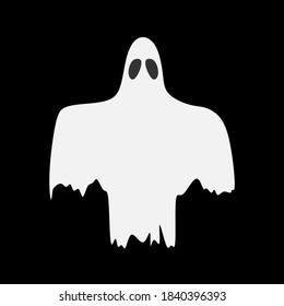 Ghost vector illustration isolated on black background.