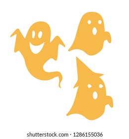 Ghost vector illustration pack.Cute funny