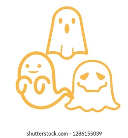 Ghost vector illustration pack.Cute funny