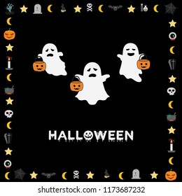 Ghost Vector Illustrations for Kids on Halloween