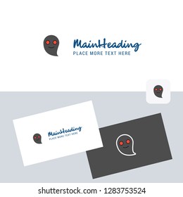 Ghost vector logotype with business card template. Elegant corporate identity. - Vector