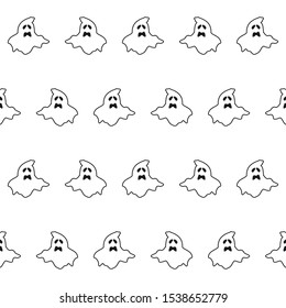 Ghost vector seamles halloween on the white background - Vector