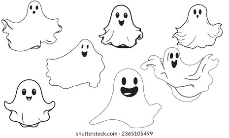Ghost vector. Sheet ghost vector isolated on white background.