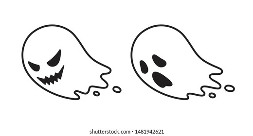 Ghost vector spooky icon Halloween logo symbol cartoon character illustration doodle design