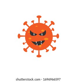 Vector de virus fantasma para educar a la gente para que sea consciente del brote de virus covid-19