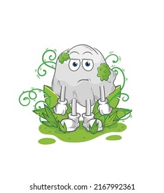 the ghost waiting too long mascot. cartoon vector