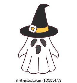 Ghost wearing a Halloween hat