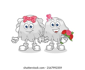 the ghost wedding cartoon. cartoon mascot vector