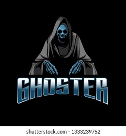 a ghost who is coming into the world in a robe to cover his blue face