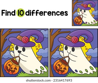 Ghost Witch Halloween Find The Differences
