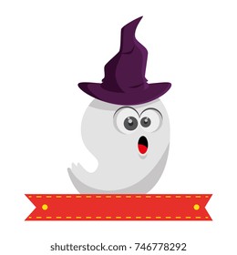 ghost with witch hat character