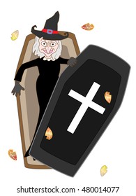 The ghost of the witch who revived by Halloween.
