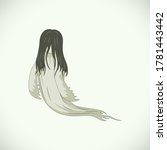 The Ghost of a Woman Dressed in White and Long Hair