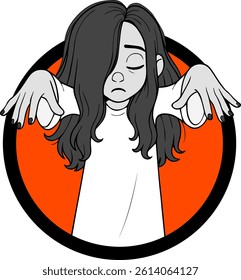 Ghost Woman Logo Vector Image