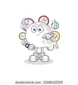 the ghost with wristwatch cartoon. cartoon mascot vector