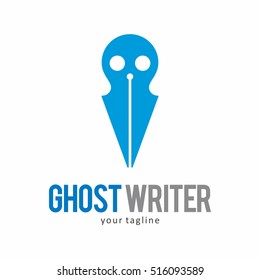 GHOST WRITE WRITER LOGO ICON SYMBOL EMBLEM TEMPLATE