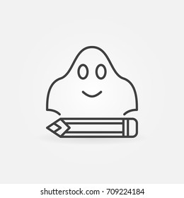 Ghost writing concept simple icon or design element in thin line style