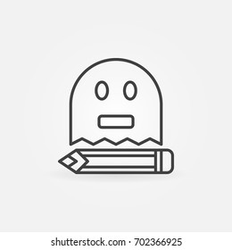Ghost writing outline modern concept icon or symbol