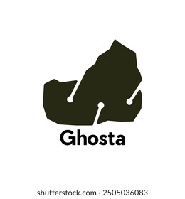 Ghosta City map. vector map of the Lebanon Country. Borders of for your infographic and technology. Vector illustration design template