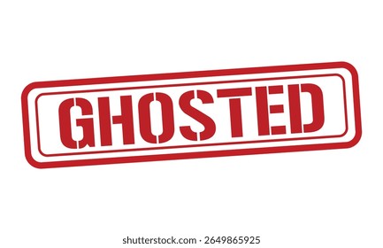GHOSTED red stamp text vector, rubber stamp