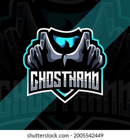 Ghosthand mascot logo esports template