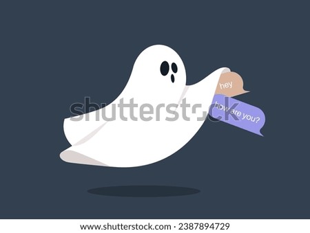 A ghosting concept representing toxic relationships, where a person chooses to ignore online messages and cut off communication