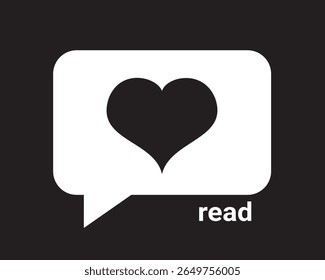 Ghosting - love letter and message being left on read and seen. Speech bubble with heart being ignored. Stop, end and avoidance of communciation. Vector illustration.