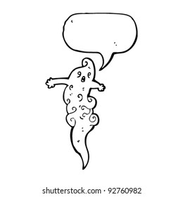 ghostly apparition with speech bubble