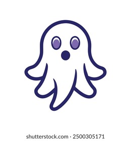 Ghostly apparition vector art with cartoon, clipart, and line art elements for spooky designs