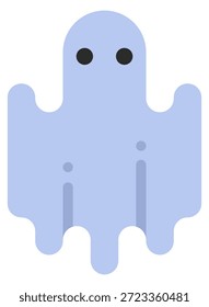 Eine geisterhafte blaue Kreatur mit einem gruseligen Gesicht