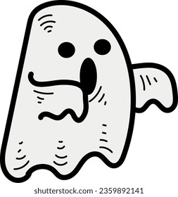 Ghostly Boo halloween Illustration for poster, promotion, etc
