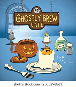 Ghostly brew cafe_I'm spooky fried eggs