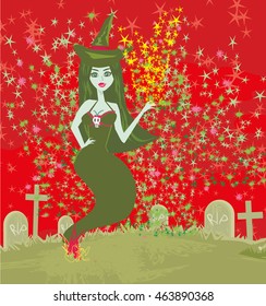 ghostly figure and cemetery