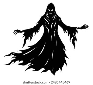 Ghostly Figure Flowing Silhouette Design