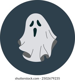 Ghostly Illustration Icon for Halloween and Supernatural-Themed Designs