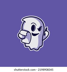 Ghostly Notes Concept Cartoon Character