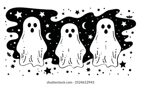 Ghostly Trio in Starry Night