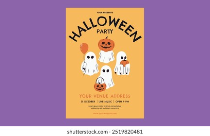 Ghostly Vibes Halloween Party Template