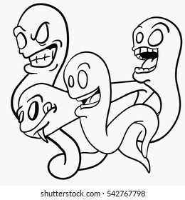 ghosts cartoon illustration