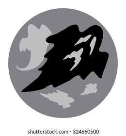 Ghosts circle icon. Flat style vector illustration