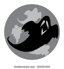 Ghosts circle icon. Flat style vector illustration