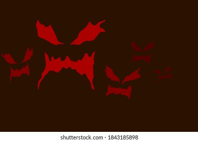 Ghosts or Devils on dark background - halloween vector