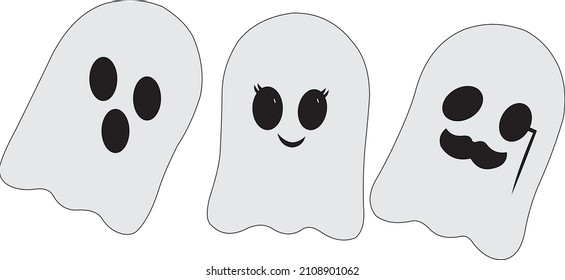 ghosts with different emotions and character