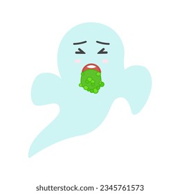 Ghosts emogi. Happy Halloween. Background with ghosts for social networks. Vector illustration.